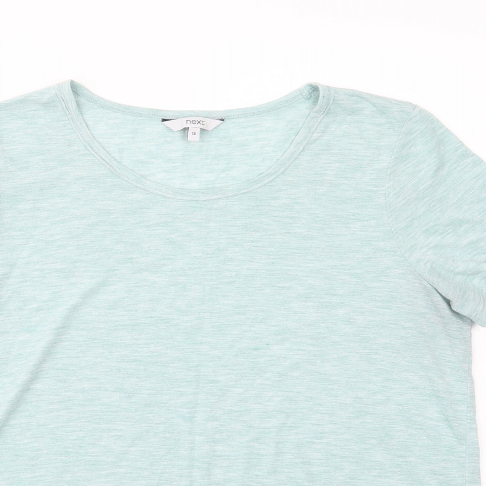 Womens UK Size 14 NEXT Green Basic T-Shirt