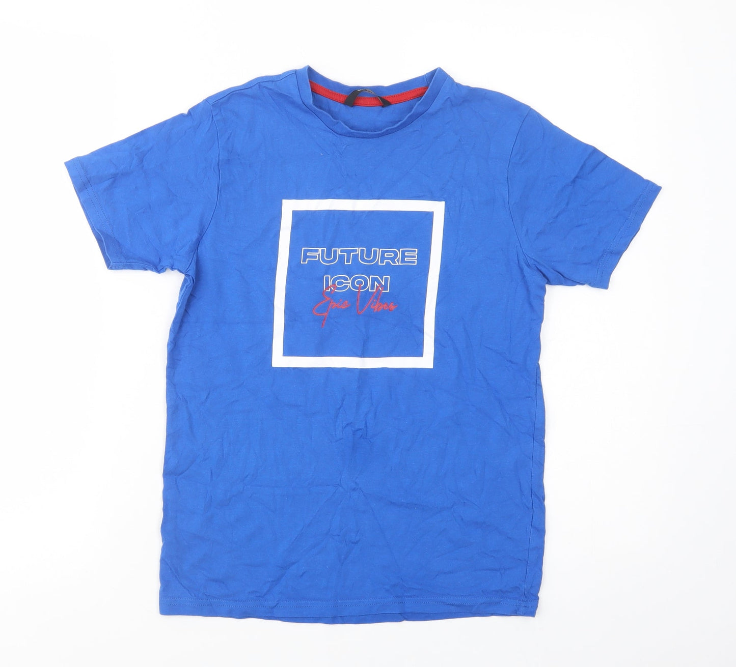 George Girls Blue  Cotton Pullover T-Shirt Size 11-12 Years Crew Neck Pullover - Future Icon