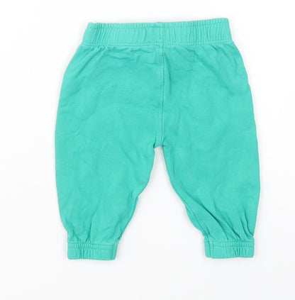 F&F Baby Green  Cotton Jogger Trousers Size 3-6 Months  Drawstring