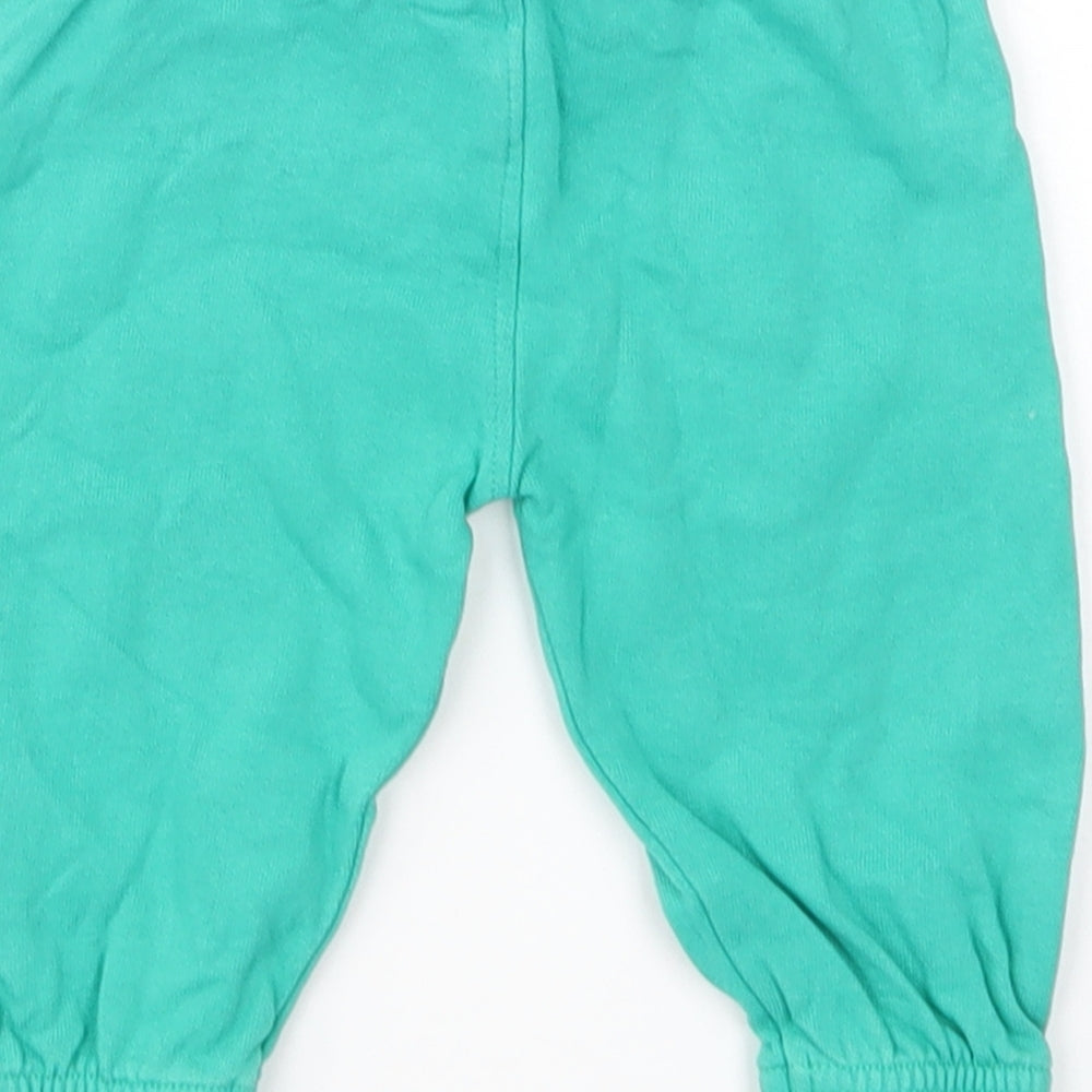 F&F Baby Green  Cotton Jogger Trousers Size 3-6 Months  Drawstring