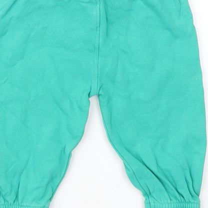 F&F Baby Green  Cotton Jogger Trousers Size 3-6 Months  Drawstring