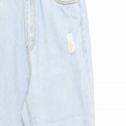 SheIn Womens Blue  Cotton Boyfriend Jeans Size M L27 in Regular Button