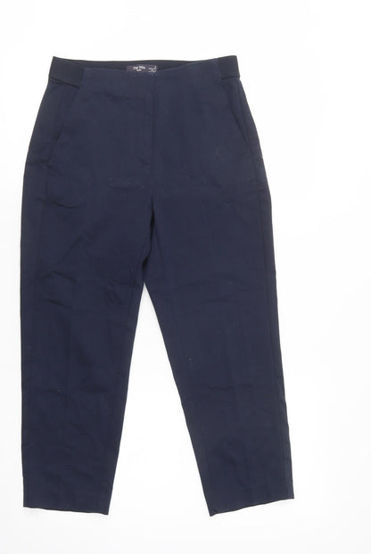 Womens UK Size 8 Marks Regular Fit Dress Pants Blue Trousers