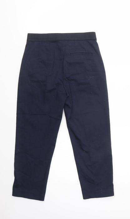 Womens UK Size 8 Marks Regular Fit Dress Pants Blue Trousers