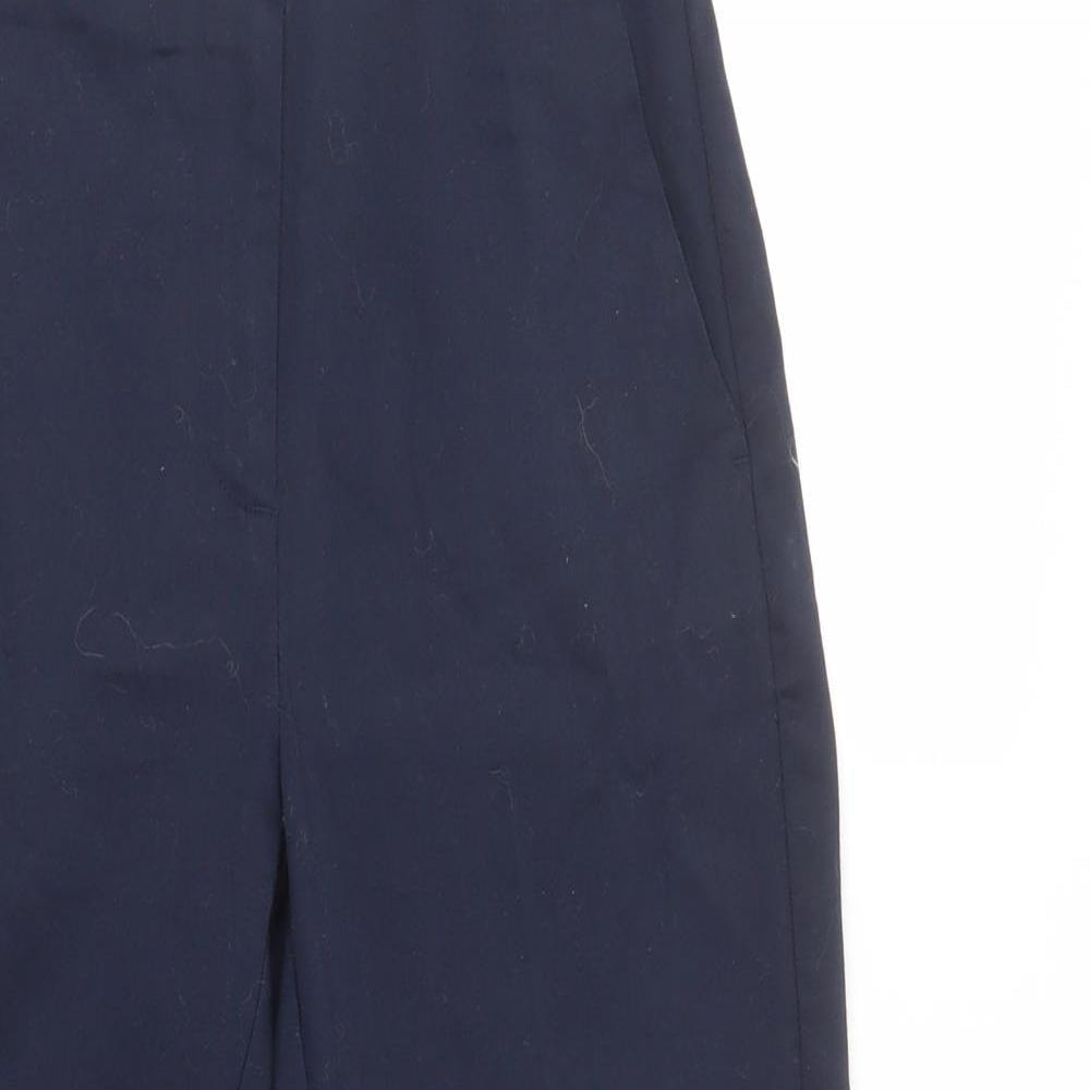 Womens UK Size 8 Marks Regular Fit Dress Pants Blue Trousers