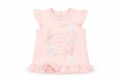 Front view of George Baby Pink Cotton Basic Blouse Size Newborn Crew Neck Button - Little Wonderful One