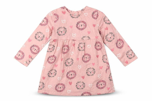 George Baby Pink Geometric Cotton A-Line  Size 12-18 Months  Crew Neck Snap - Cute Lion