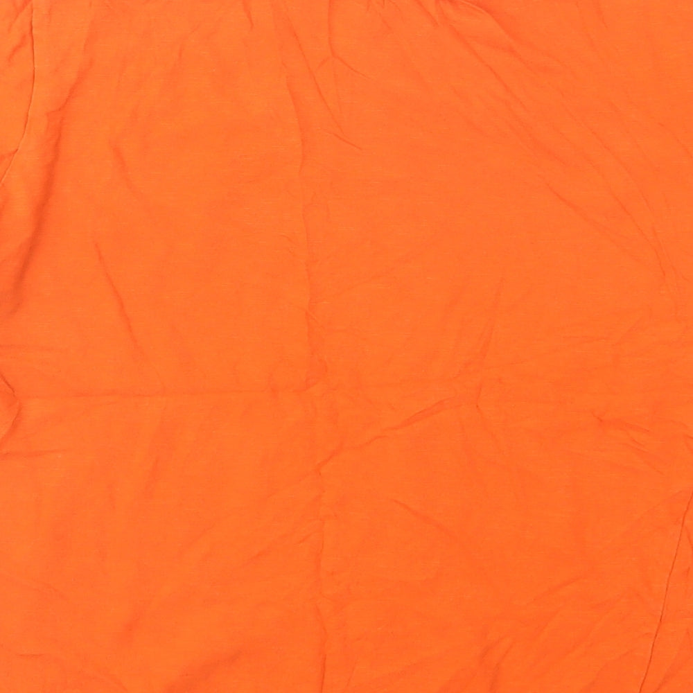 Dunnes Stores Boys Orange  Cotton Ringer T-Shirt Size 12-13 Years Crew Neck Pullover - No Limits