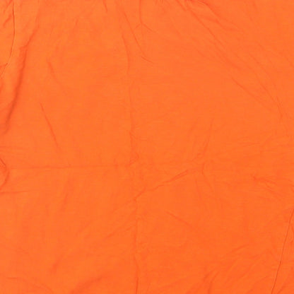Dunnes Stores Boys Orange  Cotton Ringer T-Shirt Size 12-13 Years Crew Neck Pullover - No Limits