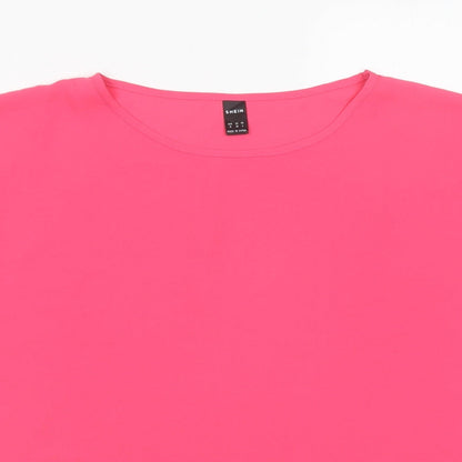 SheIn Womens Pink  Polyester Basic Blouse Size M Crew Neck