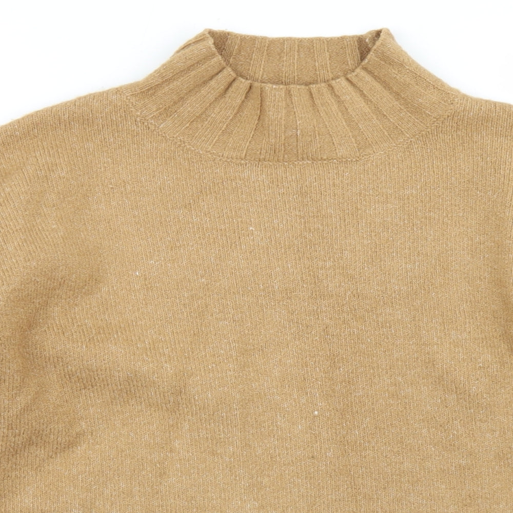 Primark Womens Brown Mock Neck  Acrylic Pullover Jumper Size S