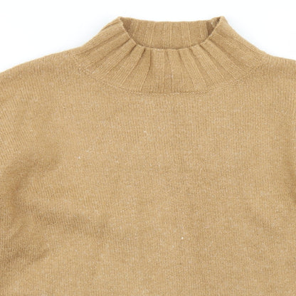 Primark Womens Brown Mock Neck  Acrylic Pullover Jumper Size S
