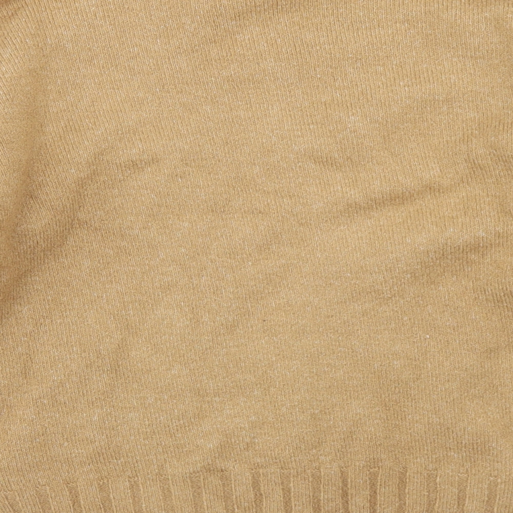 Primark Womens Brown Mock Neck  Acrylic Pullover Jumper Size S