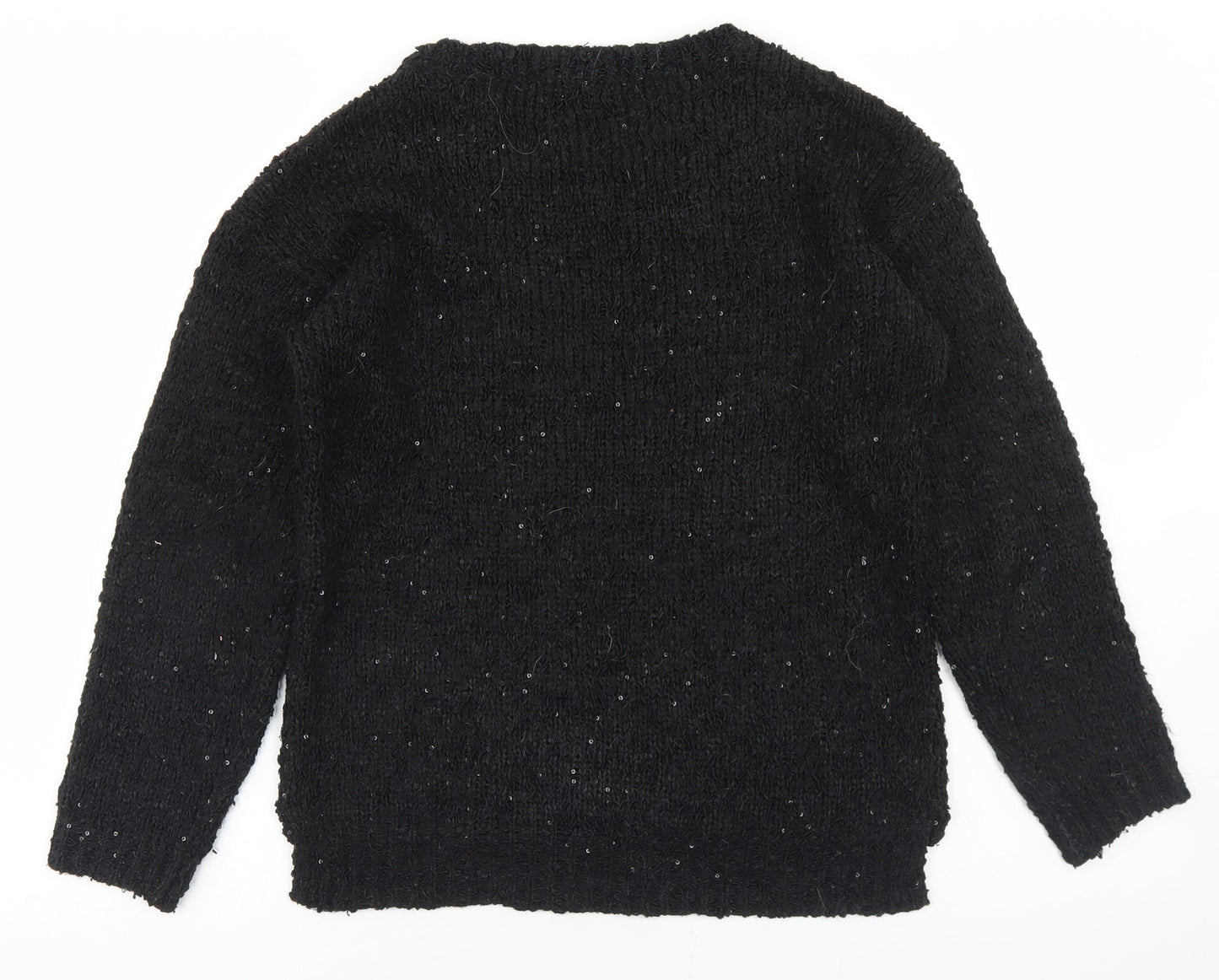 George Womens Black Round Neck  Polyester Pullover Jumper Size 10