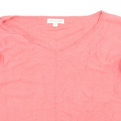 Womens UK Size M Monsoon Pink Pullover Jumper
