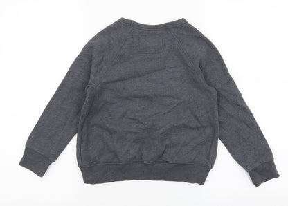 NEXT Boys Grey  Cotton Pullover Sweatshirt Size 7 Years  Pullover - Cool Story Santa, Christmas
