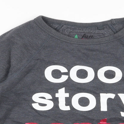 NEXT Boys Grey  Cotton Pullover Sweatshirt Size 7 Years  Pullover - Cool Story Santa, Christmas