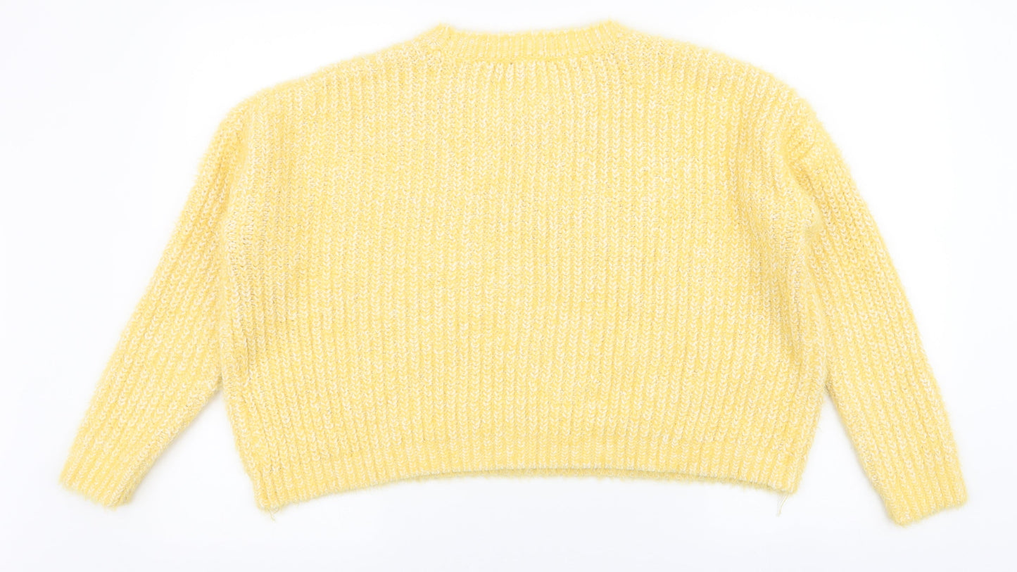 Womens UK Size M New Look Yellow Pullover Jumper