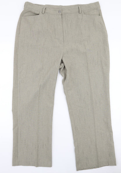 Womens UK Size 18 Alexara Regular Fit  Green Trousers