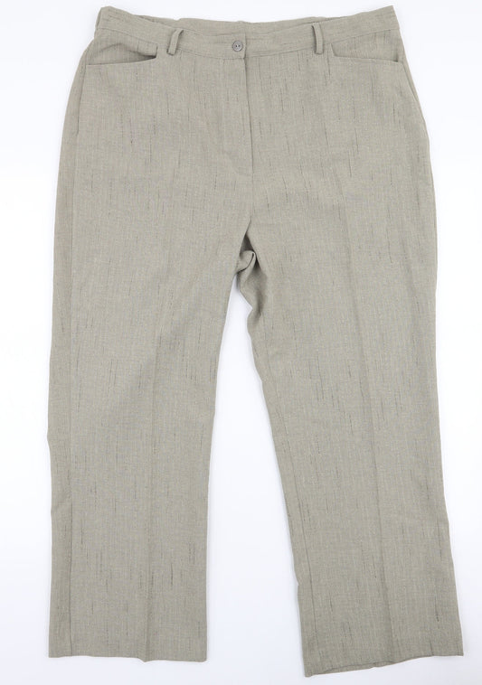 Womens UK Size 18 Alexara Regular Fit  Green Trousers