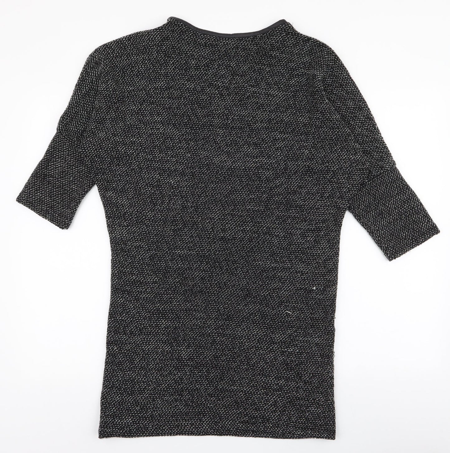 Mizumi Womens Black V-Neck  Acrylic Pullover Jumper Size S