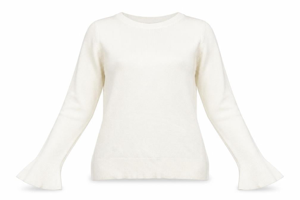 Dorothy Perkins  Womens White Round Neck  Acrylic Pullover Jumper Size 12