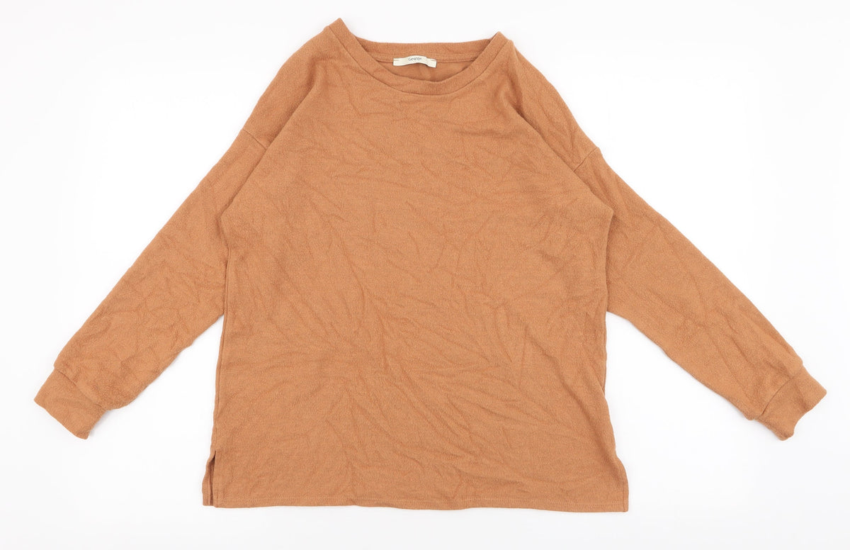 Additional front view of George women’s yellow viscose pullover sweatshirt, size S, pullover