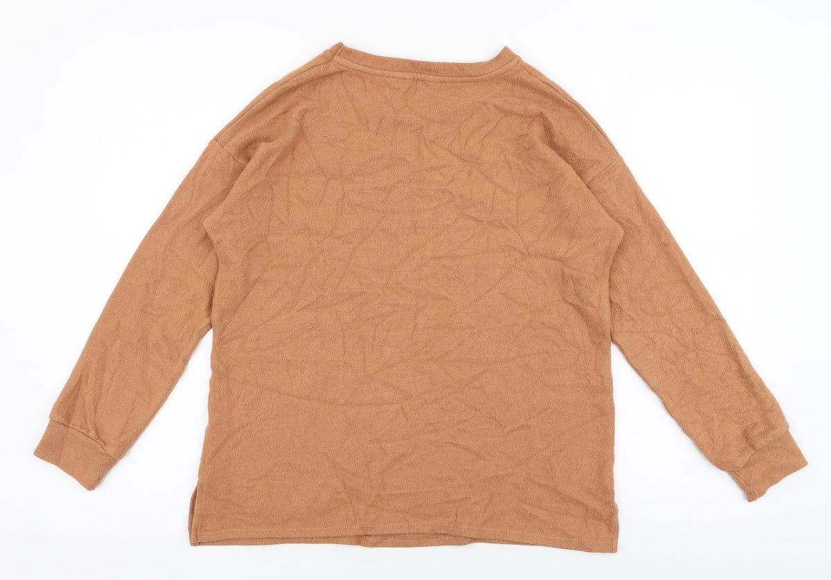 Back view of George women’s yellow viscose pullover sweatshirt, size S, pullover