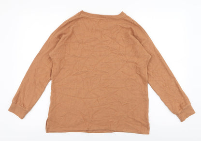 Back view of George women’s yellow viscose pullover sweatshirt, size S, pullover