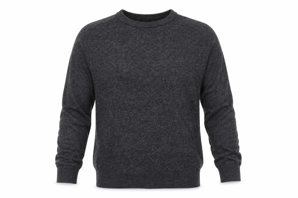 Front view of H&M men’s grey cotton pullover sweatshirt, size L