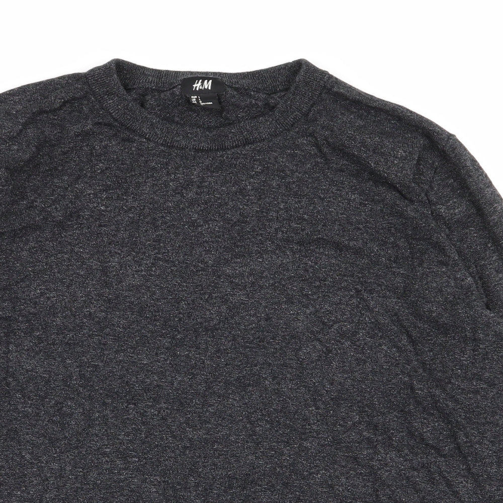 Mens UK Size L H&M Grey Pullover Sweatshirt