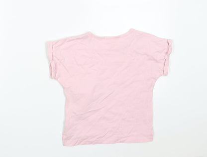 NNJXD Girls Pink  100% Cotton Basic T-Shirt Size 10-11 Years Round Neck  - Unicorn
