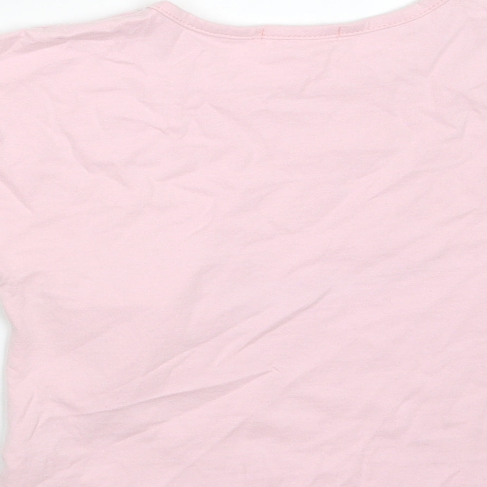 NNJXD Girls Pink  100% Cotton Basic T-Shirt Size 10-11 Years Round Neck  - Unicorn