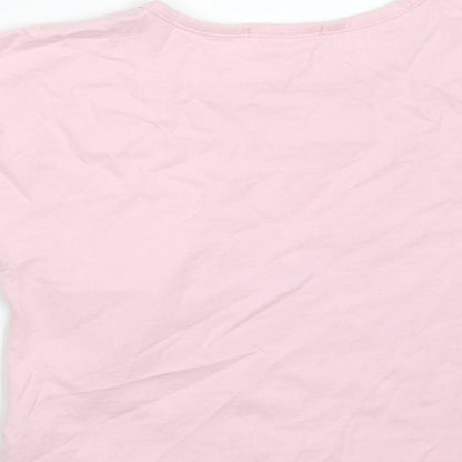 NNJXD Girls Pink  100% Cotton Basic T-Shirt Size 10-11 Years Round Neck  - Unicorn