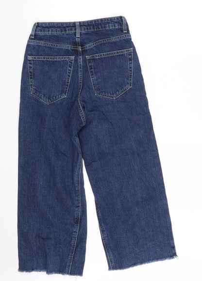 Topshop Womens Blue  Cotton Cropped Jeans Size 24 in L22 in Regular Zip