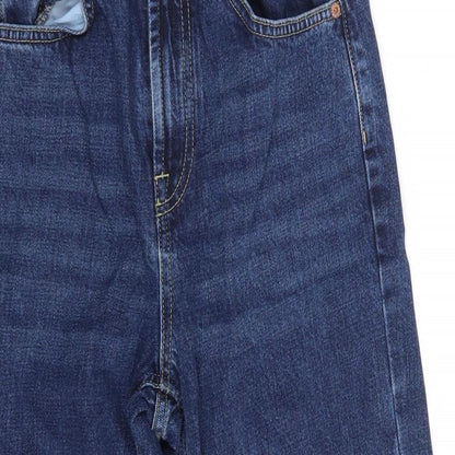 Topshop Womens Blue  Cotton Cropped Jeans Size 24 in L22 in Regular Zip