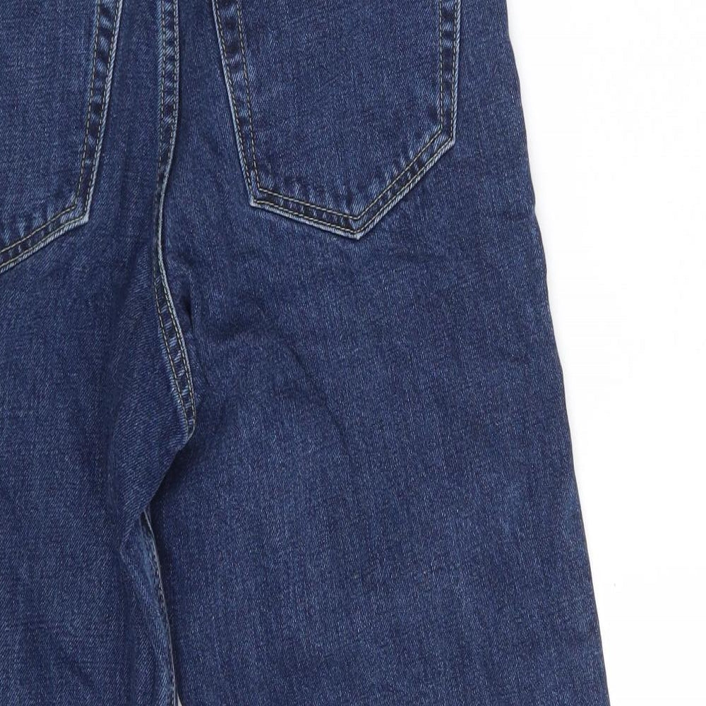 Topshop Womens Blue  Cotton Cropped Jeans Size 24 in L22 in Regular Zip