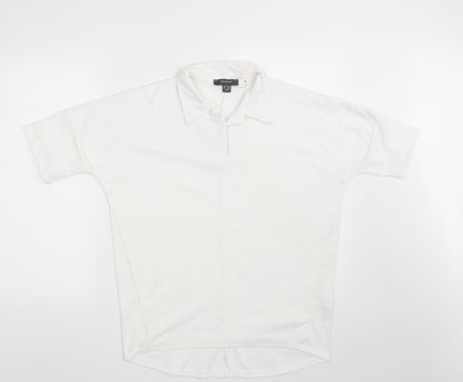 Primark Womens White  Polyester Basic Polo Size 6 Collared - Size 6-8