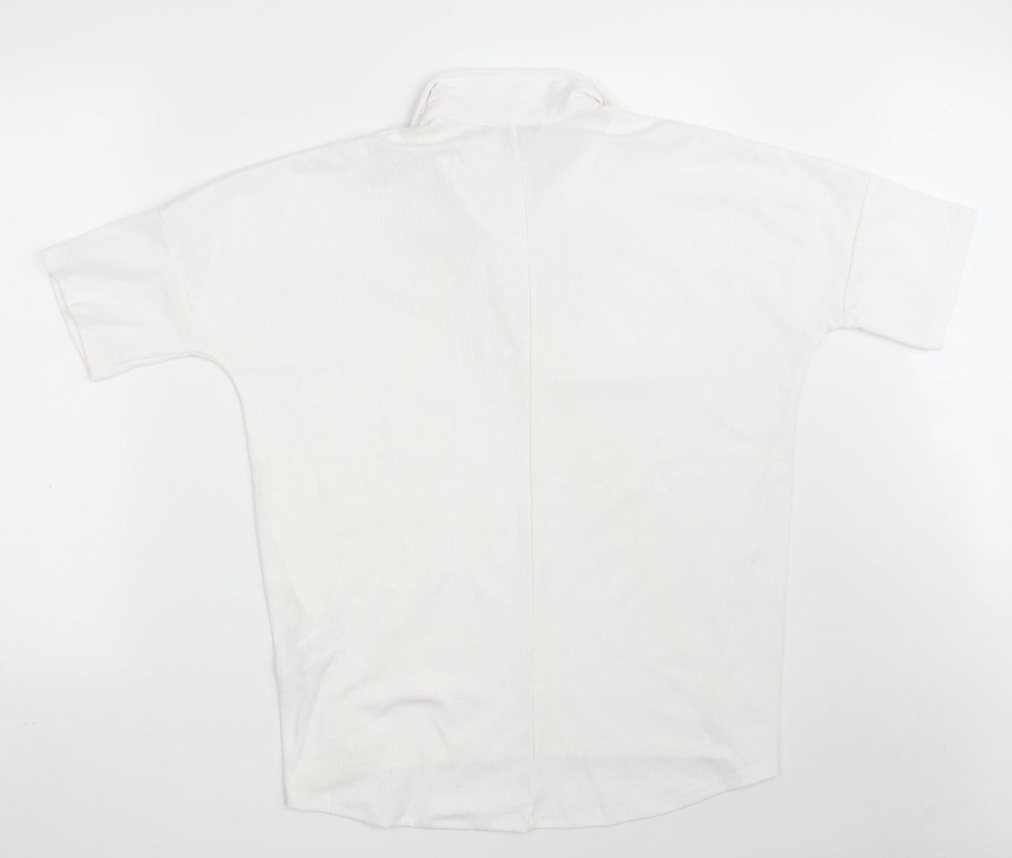 Primark Womens White  Polyester Basic Polo Size 6 Collared - Size 6-8