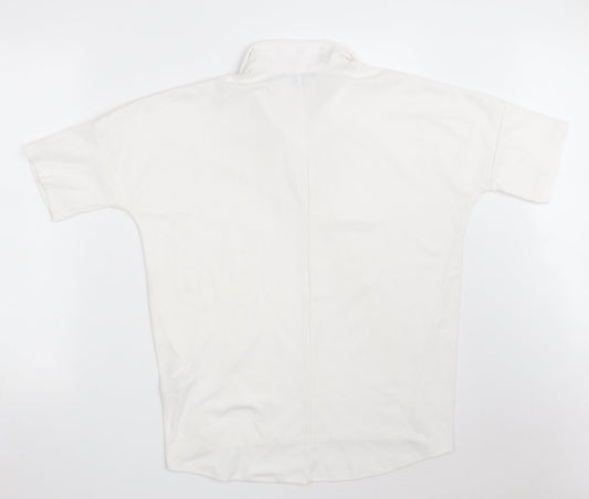 Primark Womens White  Polyester Basic Polo Size 6 Collared - Size 6-8