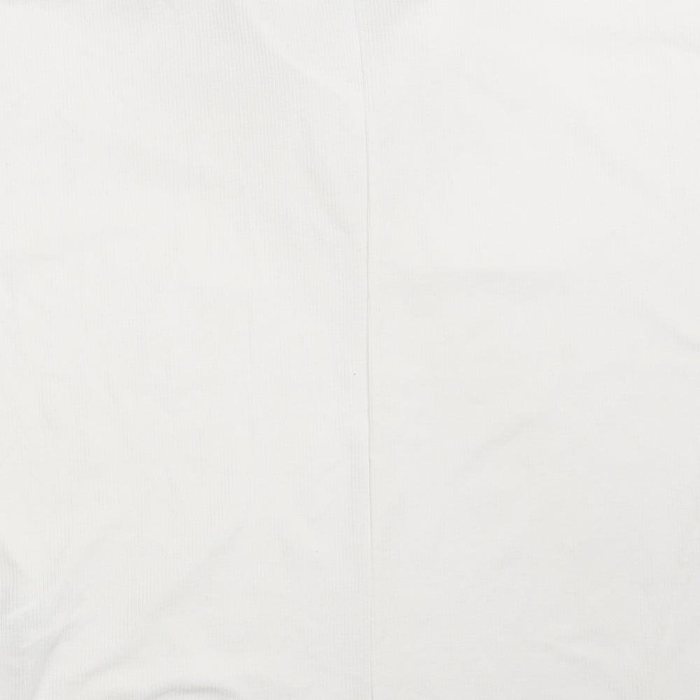 Primark Womens White  Polyester Basic Polo Size 6 Collared - Size 6-8