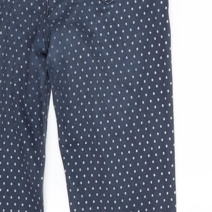 Monsoon Womens Blue Polka Dot Cotton Straight Jeans Size 10 L26 in Slim Zip