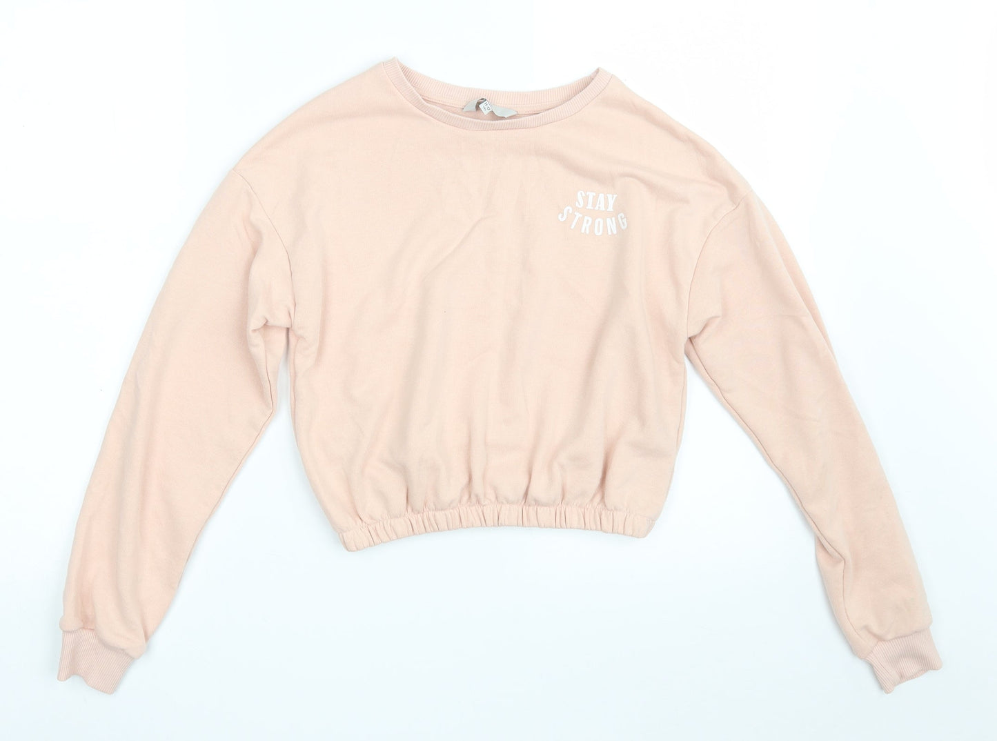 E-vie Girls Pink  Polyester Pullover Sweatshirt Size 11-12 Years   - Stay Strong