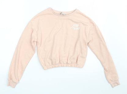 E-vie Girls Pink  Polyester Pullover Sweatshirt Size 11-12 Years   - Stay Strong