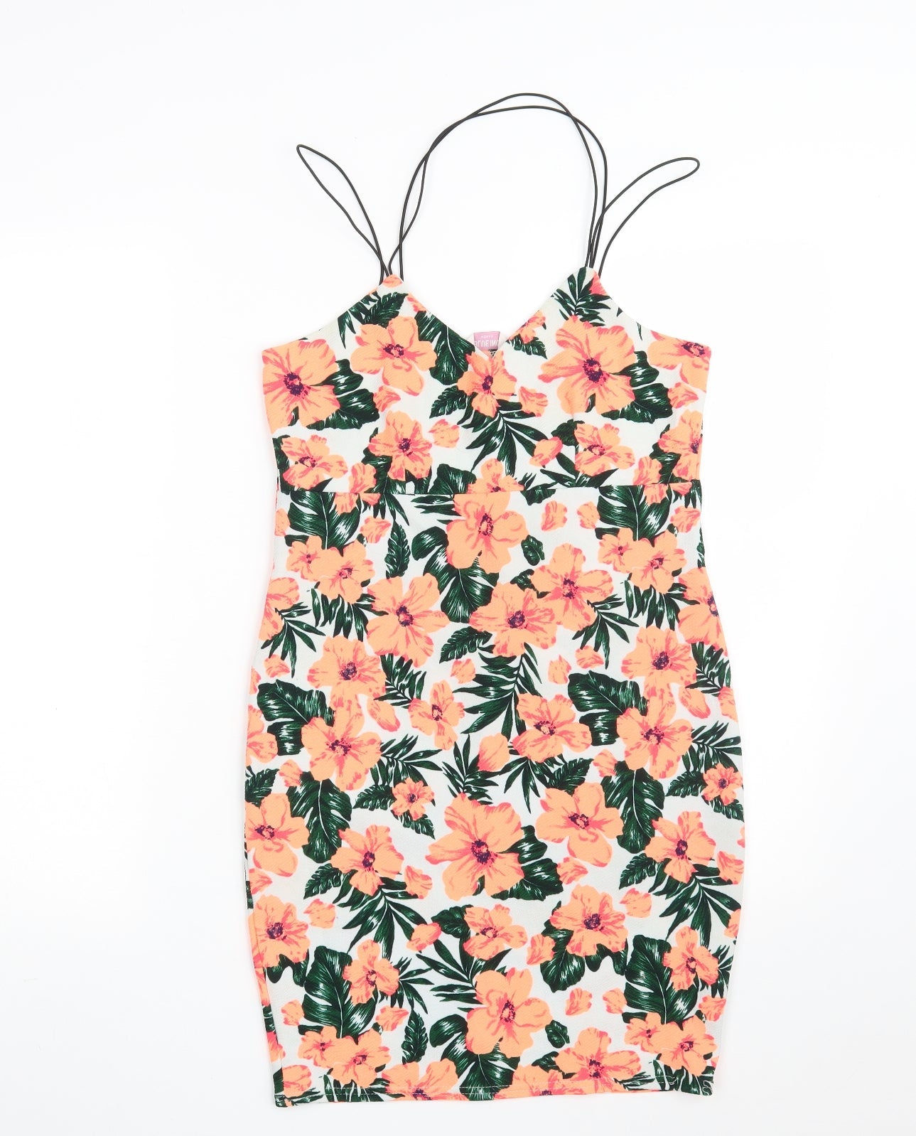 Blue Inc Womens Multicoloured Floral Polyester Bodycon  Size 12  V-Neck