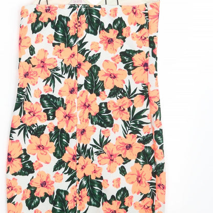 Blue Inc Womens Multicoloured Floral Polyester Bodycon  Size 12  V-Neck