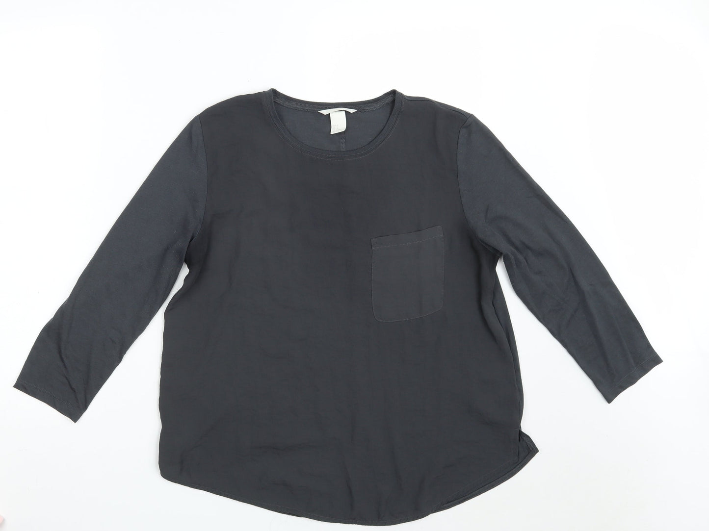 Womens UK Size M H&M Grey Basic T-Shirt