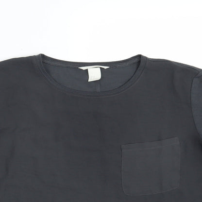 Womens UK Size M H&M Grey Basic T-Shirt