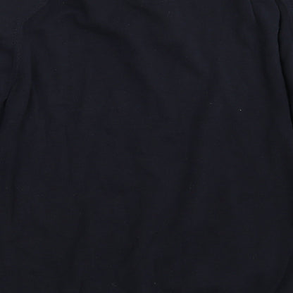 Easy Mens Blue Collared Houndstooth Cotton Pullover Jumper Size XL