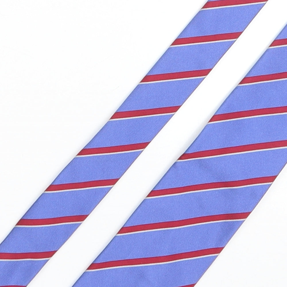 Mens T.M.Lewin Blue Striped  Pointed Tie